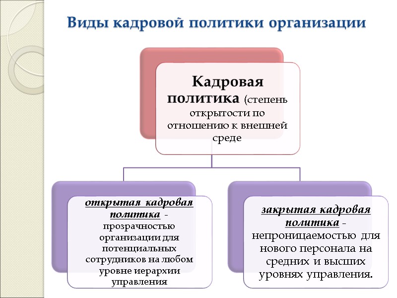 Виды кадровой политики организации